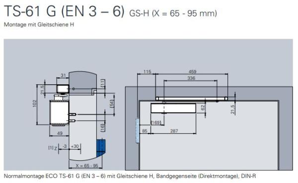 ECO Gleitschienenschließer TS 61 G – EN 3-6